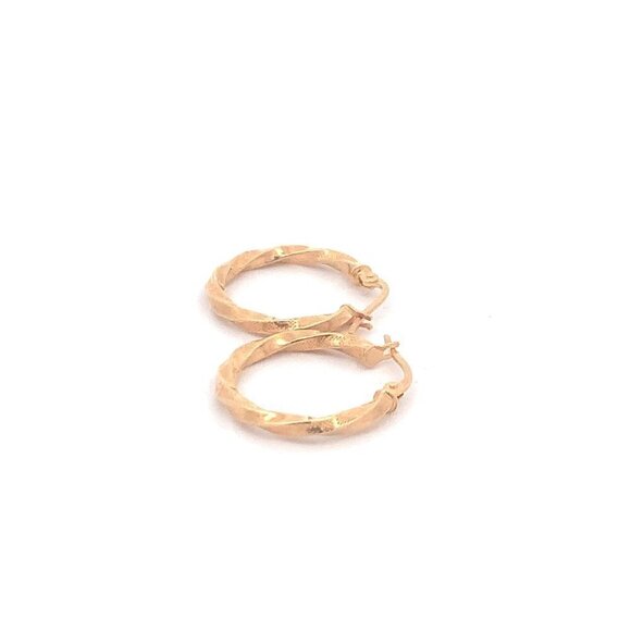 18K Yellow Gold Earrings Hoops Small 1.20 grams - Picture 5 of 13